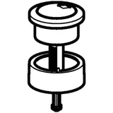 Actuator for Geberit flush valve type 280, dual flush: bright chrome / blue