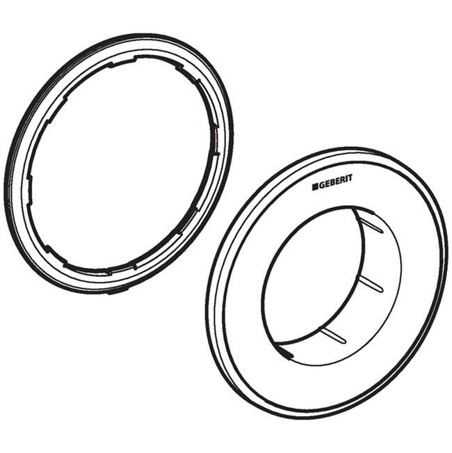 Geberit - Collar for Geberit remote flush actuation type 10, concealed actuator: white / bright chrome / white