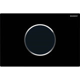 Geberit - Wc Flush Control With Electronic Flush Actuation, Mains Operation, Dual Flush, Sigma10 Actuator Plate, Automatic/Touchless Black, Bright Chrome - Black With Bright Chrome