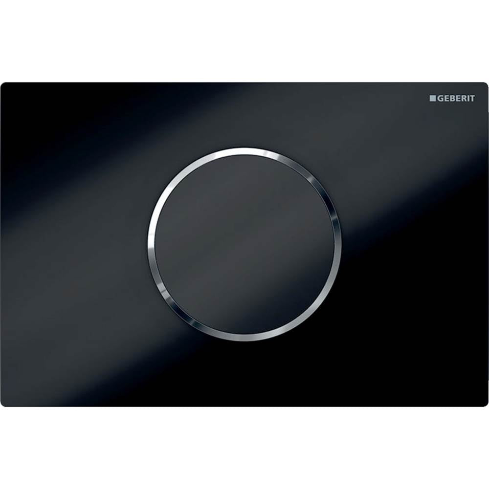 Geberit - Wc Flush Control With Electronic Flush Actuation, Battery Operation, Dual Flush, Sigma10 Actuator Plate, Automatic/Touchless Black, Bright Chrome - Black With Bright Chrome