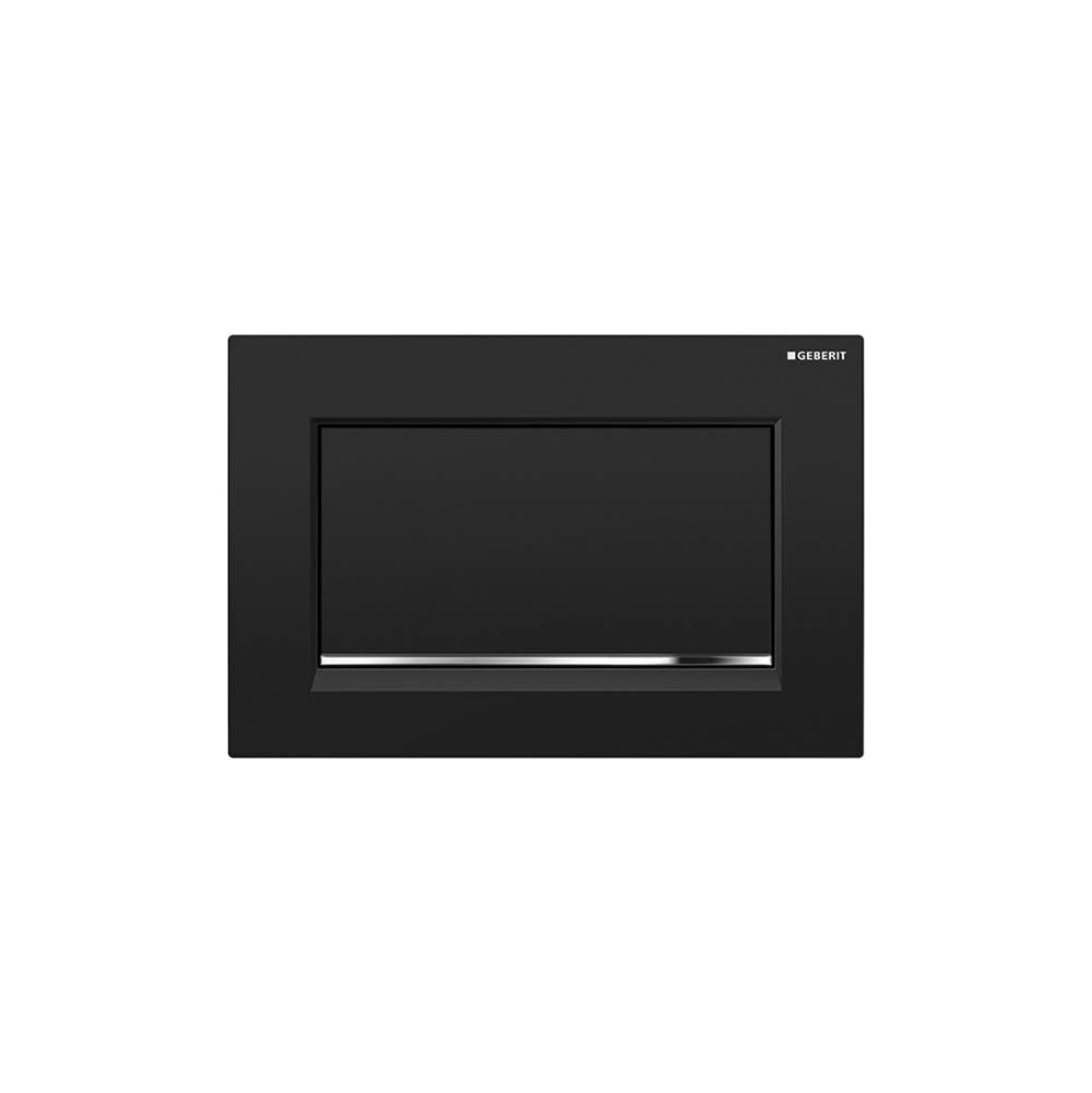 Geberit - Geberit actuator plate Sigma30 for stop-and-go flush, screwable: black matt coated, easy-to-clean coated, bright chrome-plated
