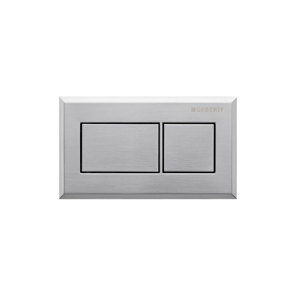 Geberit - Geberit remote flush actuation, square design, pneumatic, for dual flush, concealed actuator: chrome-plated, brushed, easy-to-clean coated - Chrome Plated, Brushed,