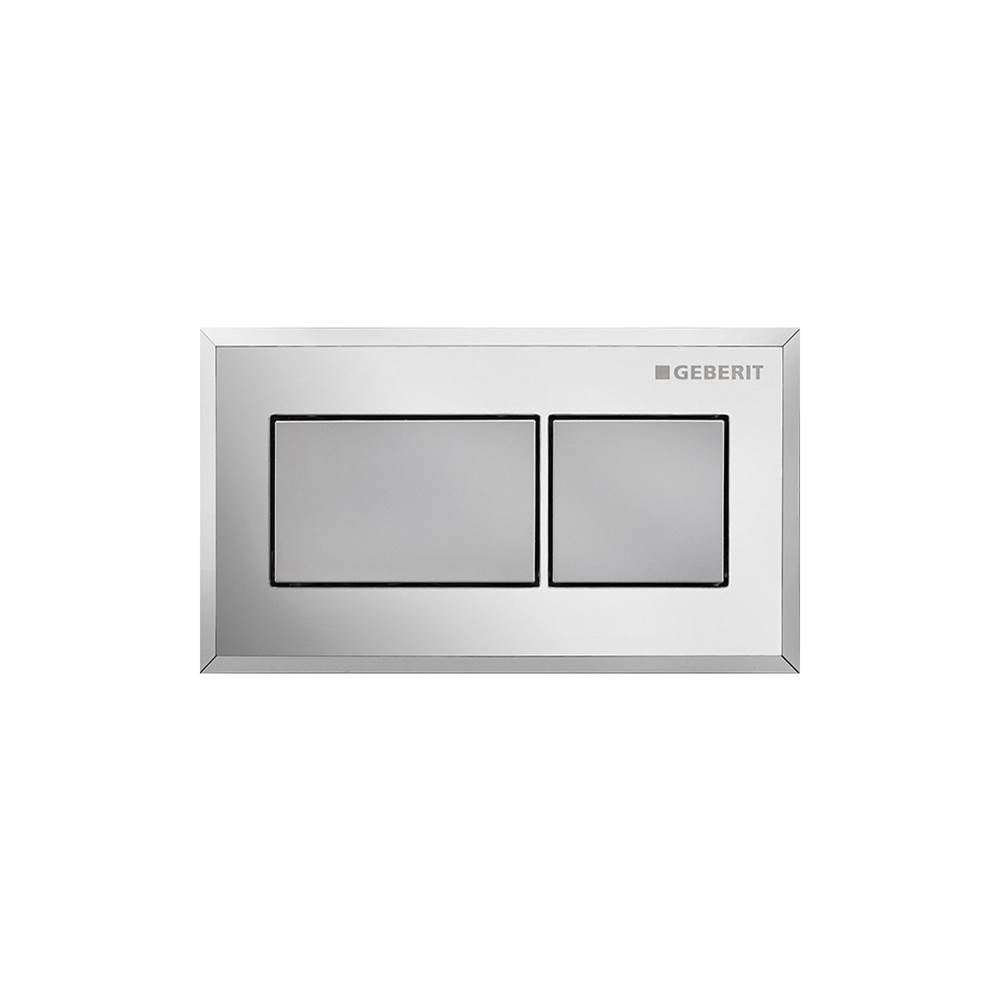 Geberit - Geberit remote flush actuation, square design, pneumatic, for dual flush, concealed actuator: bright chrome-plated, matt chrome-plated - Bright Chrome Plated, Matt Chrome Plated