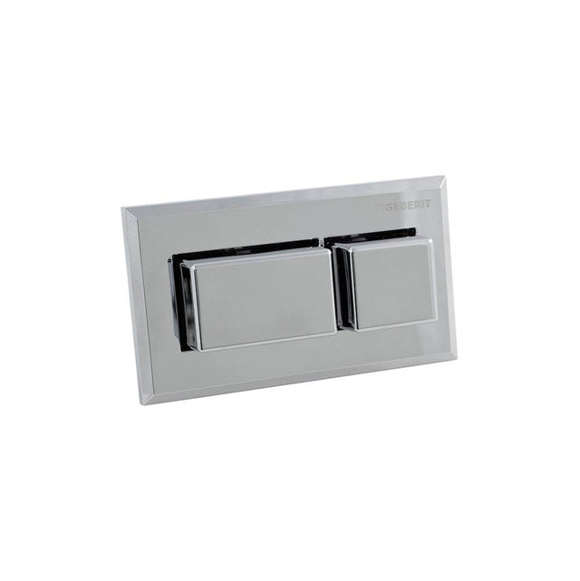 Geberit - Geberit remote flush actuation, square design, pneumatic, for dual flush, concealed actuator, protruding: bright chrome-plated - Bright Chrome Plated