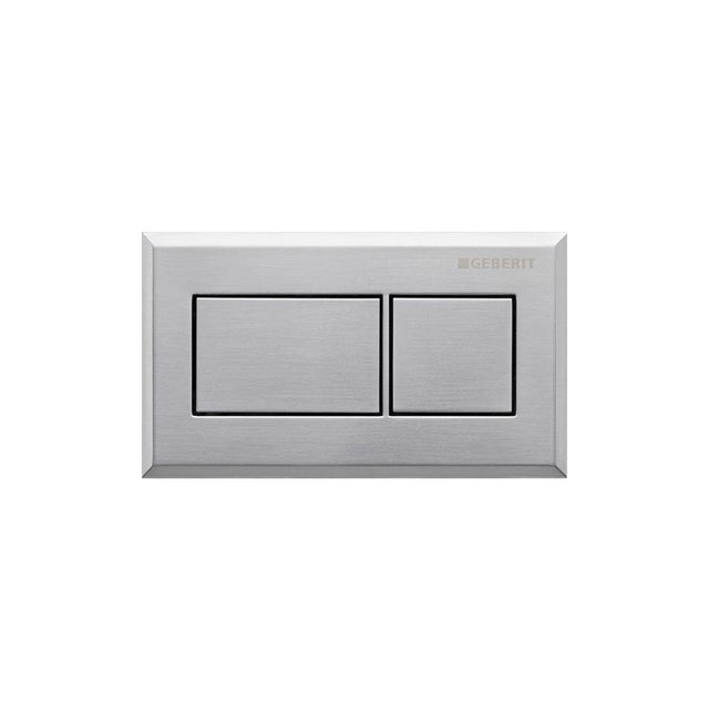 Geberit - Geberit remote flush actuation, square design, pneumatic, for dual flush, for Sigma concealed cistern 8 cm, concealed actuator: chrome-plated, br - Chrome Plated, Brushed,