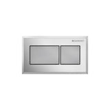 Geberit - Geberit remote flush actuation, square design, pneumatic, for dual flush, for Sigma concealed cistern 8 cm, concealed actuator: bright chrome-pla - Bright Chrome Plated, Matt Chrome Plated