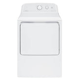 Hotpoint - Hotpoint 6.2 cu. ft. Capacity aluminized alloy Gas Dryer - White on White with Silver Backsplash