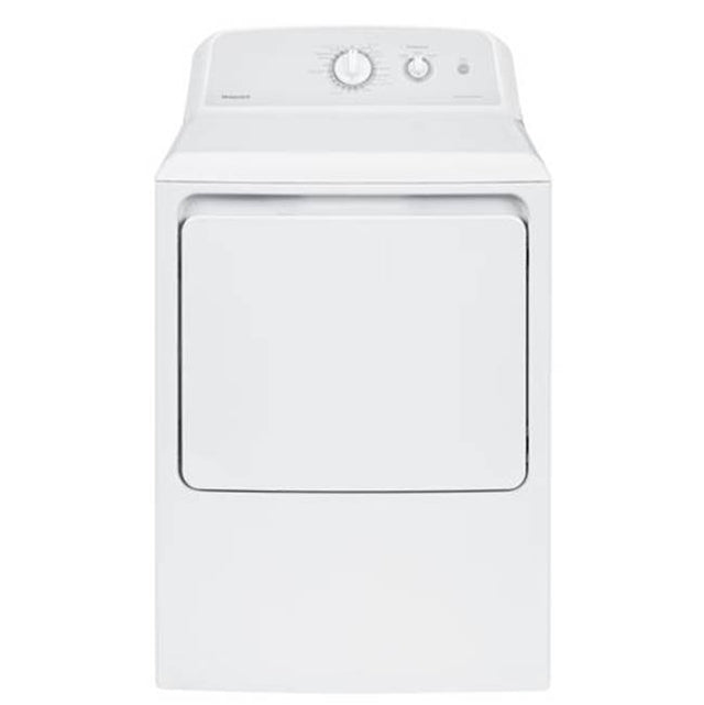 Hotpoint - Hotpoint 6.2 cu. ft. Capacity aluminized alloy Gas Dryer - White on White with Silver Backsplash