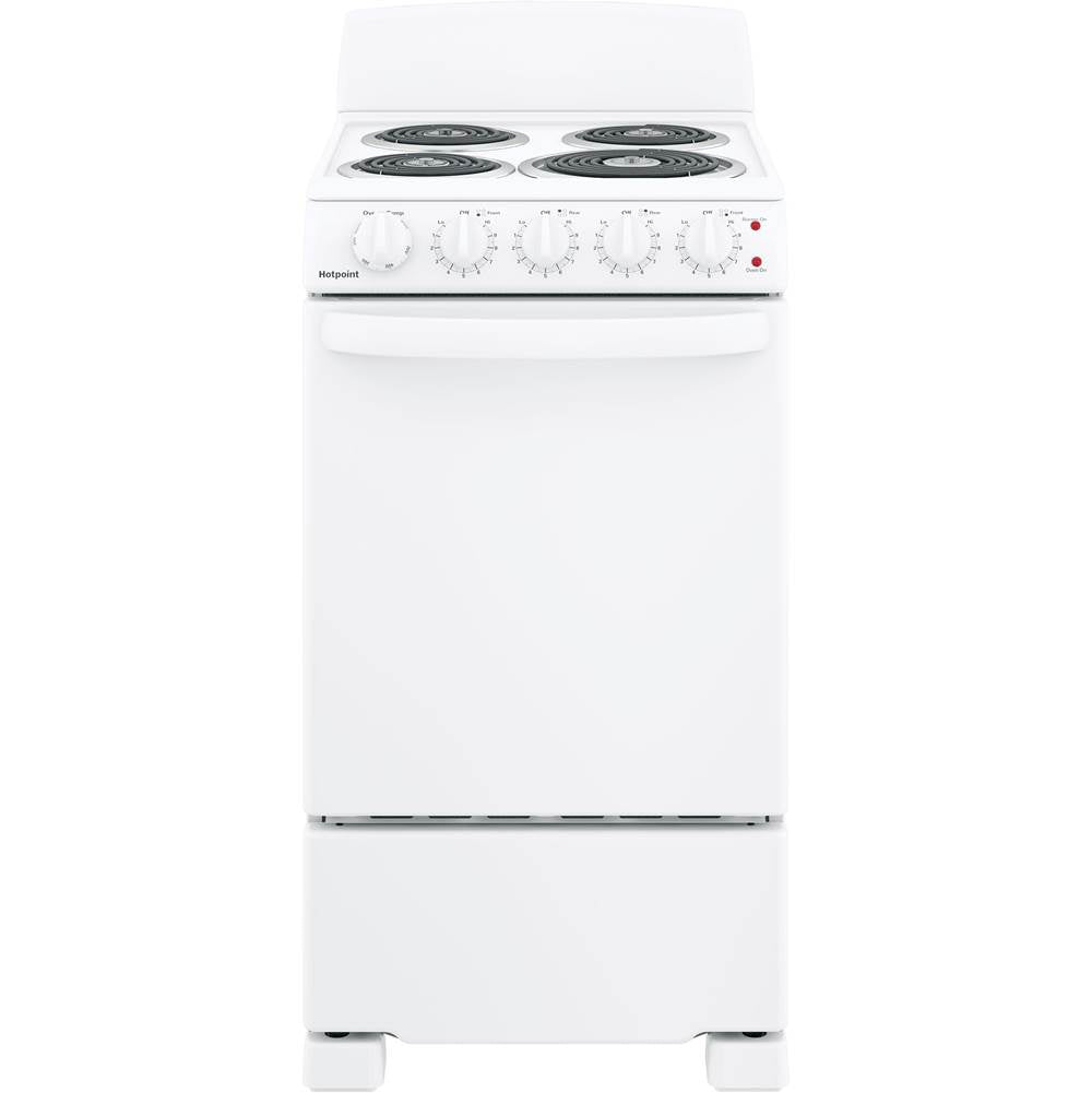 Hotpoint - Hotpoint 20'' Electric Free-Standing Front-Control Electric Range - White
