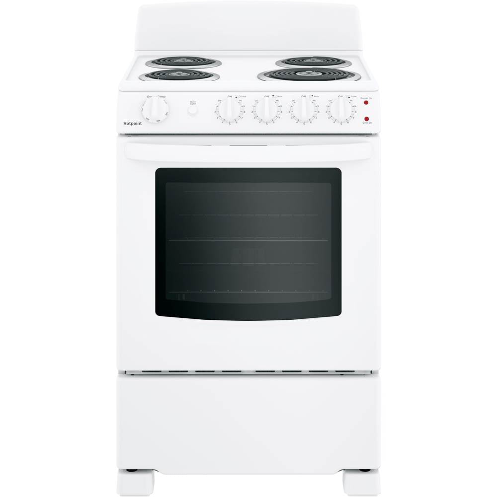 Hotpoint - Hotpoint 24'' Electric Free-Standing Front-Control Range - White