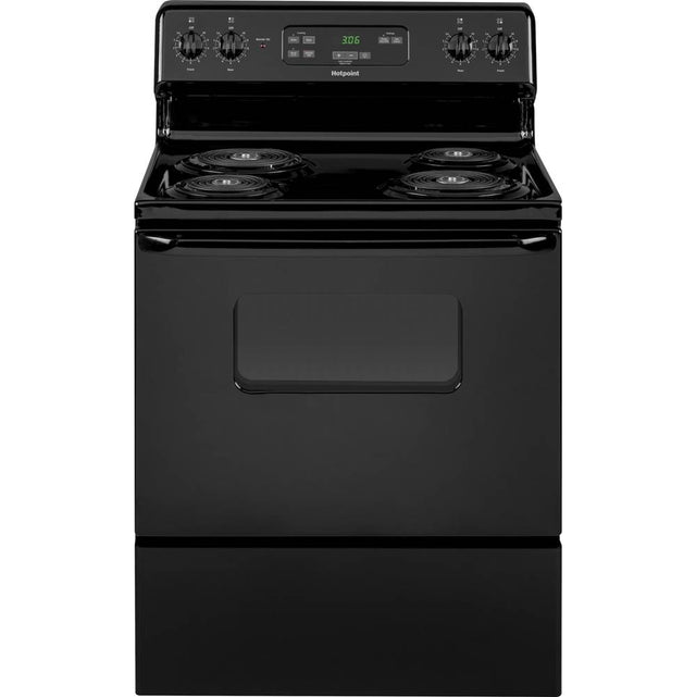 Hotpoint - Hotpoint 30'' Free-Standing Standard Clean Electric Range - Black