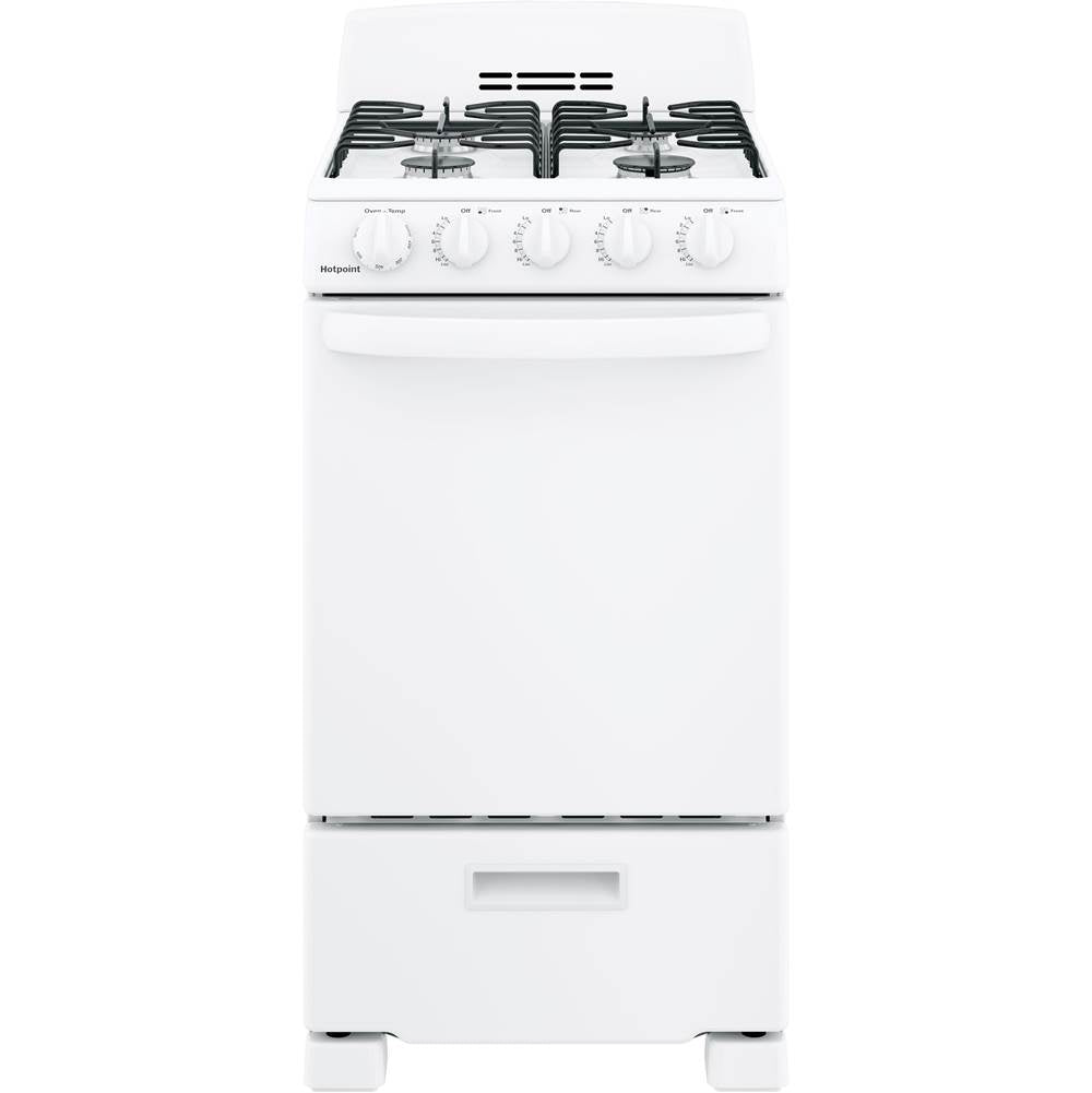 Hotpoint - Hotpoint 20'' Front-Control Free-Standing Gas Range with Sealed Burners - White