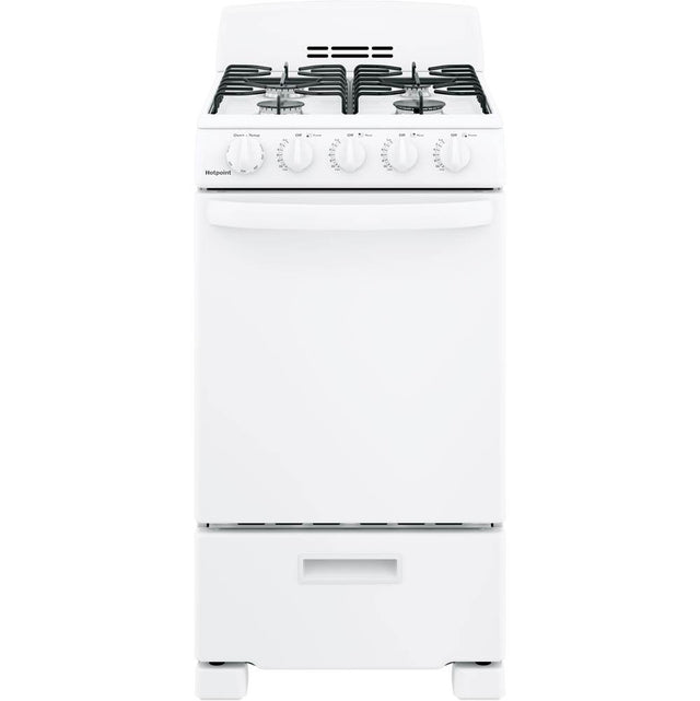 Hotpoint - Hotpoint 20'' Front-Control Free-Standing Gas Range with Sealed Burners - White