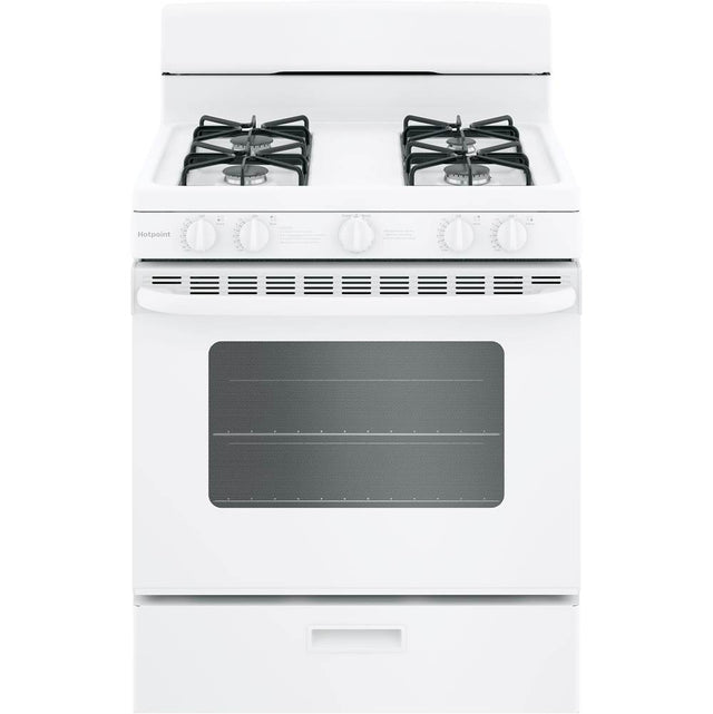 Hotpoint - Hotpoint 30'' Free-Standing Gas Range with Cordless Battery Ignition - White