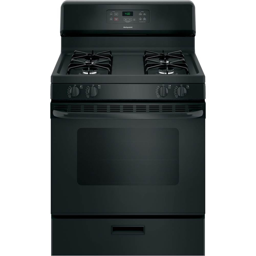 Hotpoint - Hotpoint 30'' Free-Standing Standard Clean Gas Range - Black