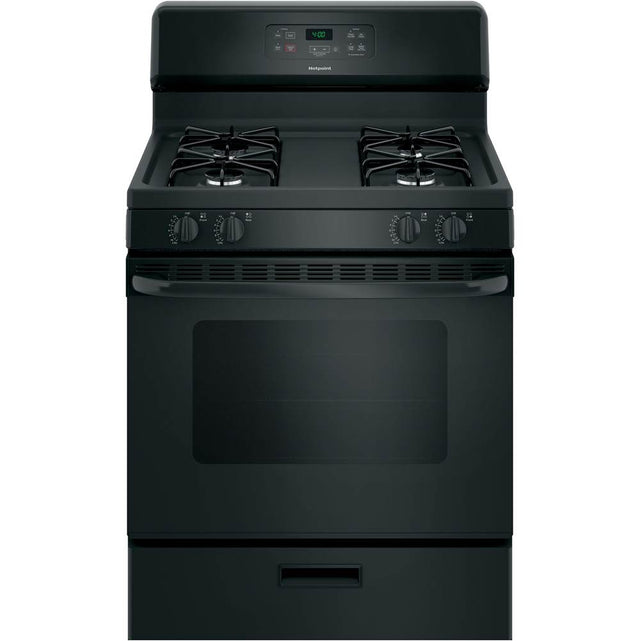 Hotpoint - Hotpoint 30'' Free-Standing Standard Clean Gas Range - Black