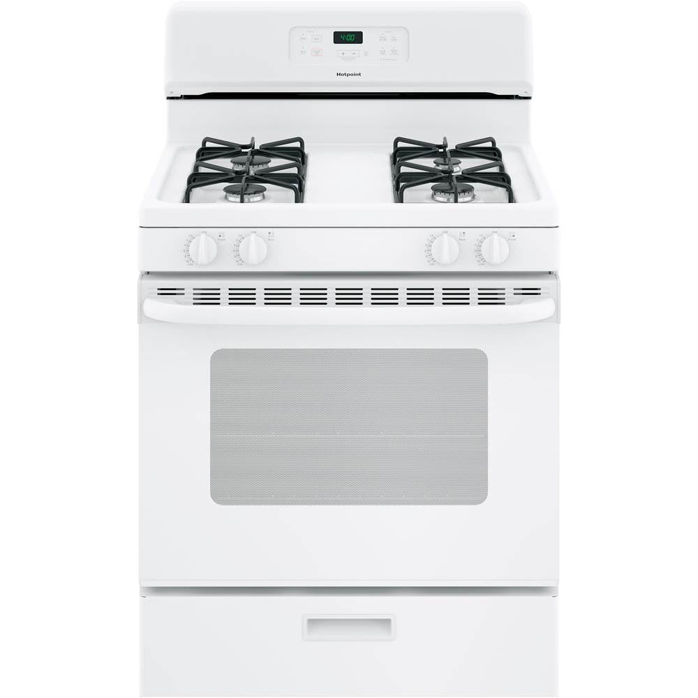 Hotpoint - Hotpoint 30'' Free-Standing Standard Clean Gas Range - White
