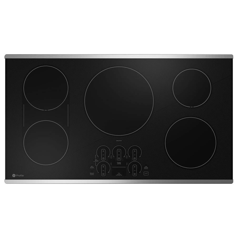 GE Profile Series - 36'' WidthInduction Cktp5 BurnersTch Cntrl11'' 3,700W Induction ElementSync BurnersGourmet Guide Ckg, Hestan Pan InclADA Compliant - Stainless Steel