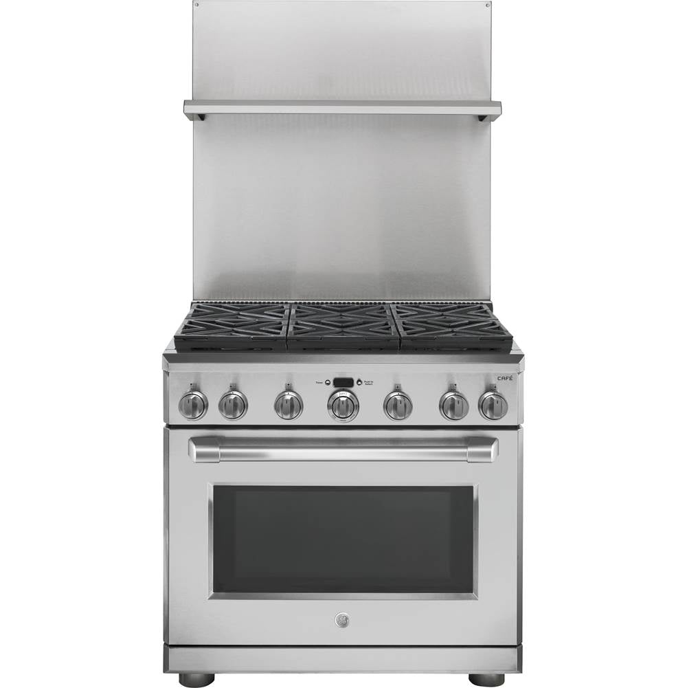 GE Profile Series - 36'' Professional 30''-36'' Adjustable Height Backsplash with Shelf
