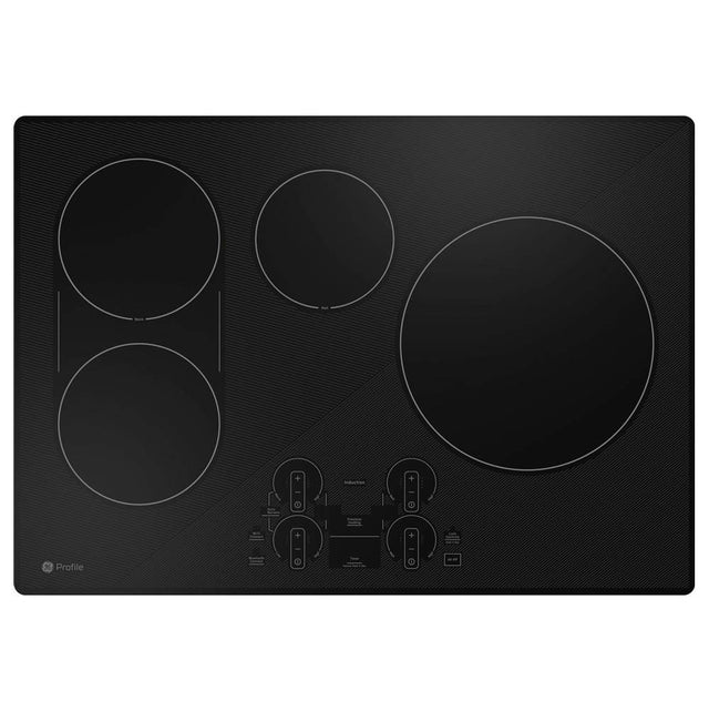 GE Profile Series - 30'' WidthInduction Cktp5 BurnersTch Cntrl11'' 3,700W Induction ElementSync BurnersGourmet Guide Ckg, Hestan Pan InclADA Compliant - Black on Black