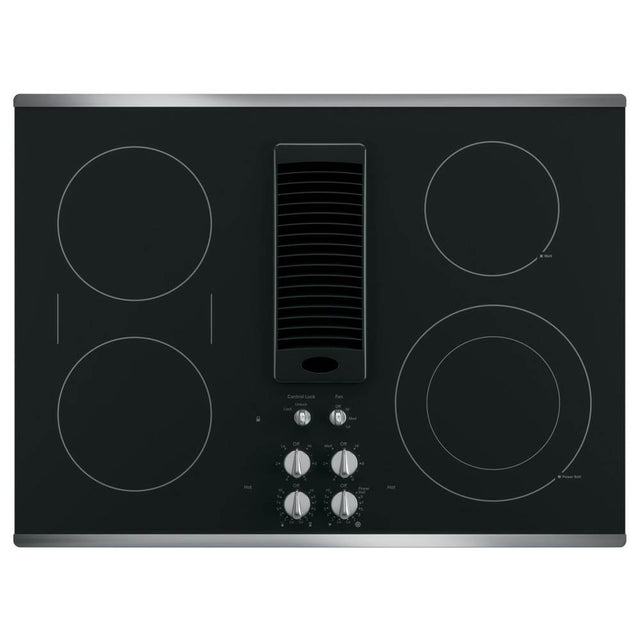 GE Profile Series - 30'' Downdraft Electric Cooktop - Stainless Steel