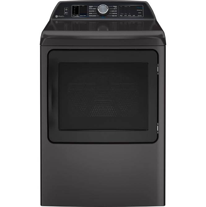 GE Profile Series - 7.4 Cu. Ft. Capacity Smart Aluminized Alloy Drum Gas Dryer With Sanitize Cycle And Sensor Dry - Diamond Gray