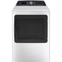 GE Profile Series - 7.4 Cu. Ft. Capacity Smart Aluminized Alloy Drum Gas Dryer With Sanitize Cycle And Sensor Dry - White with Silver