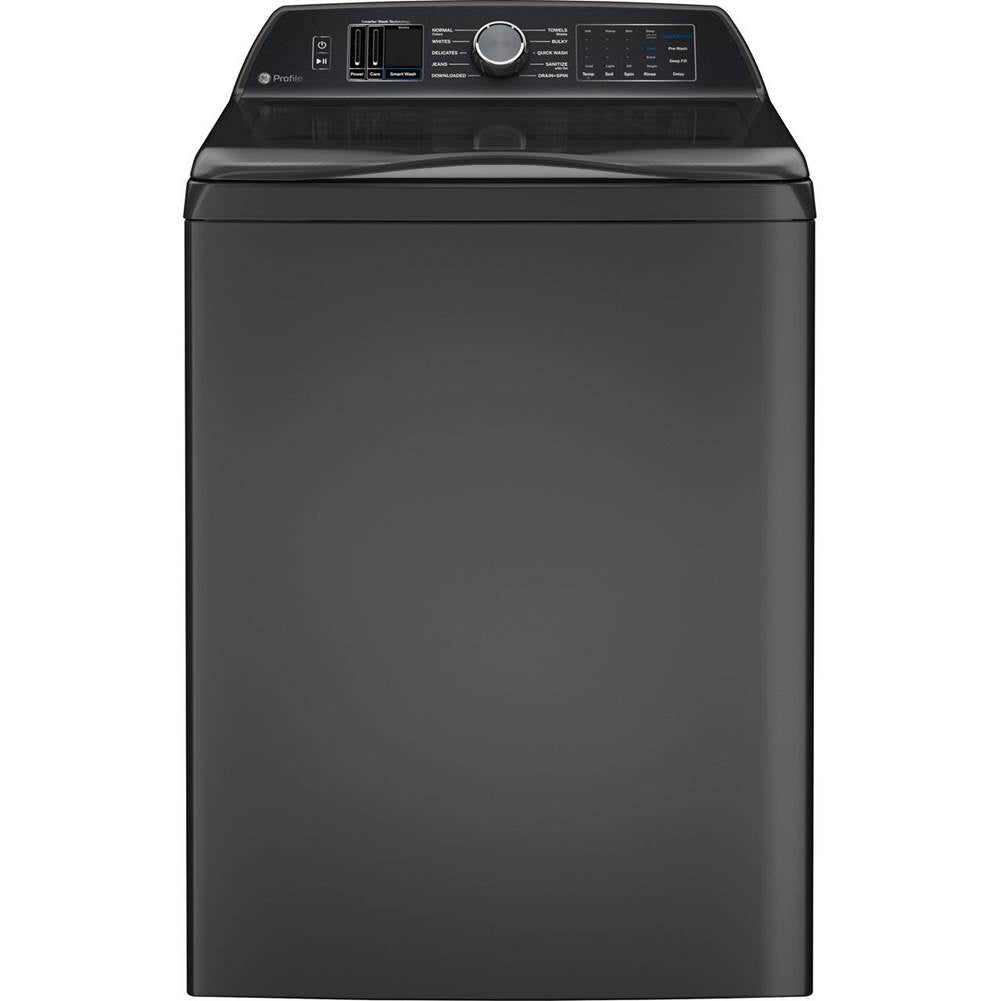 GE Profile Series - 5.4 Cu. Ft. Capacity Washer With Smarter Wash Technology And Flexdispense - Diamond Gray