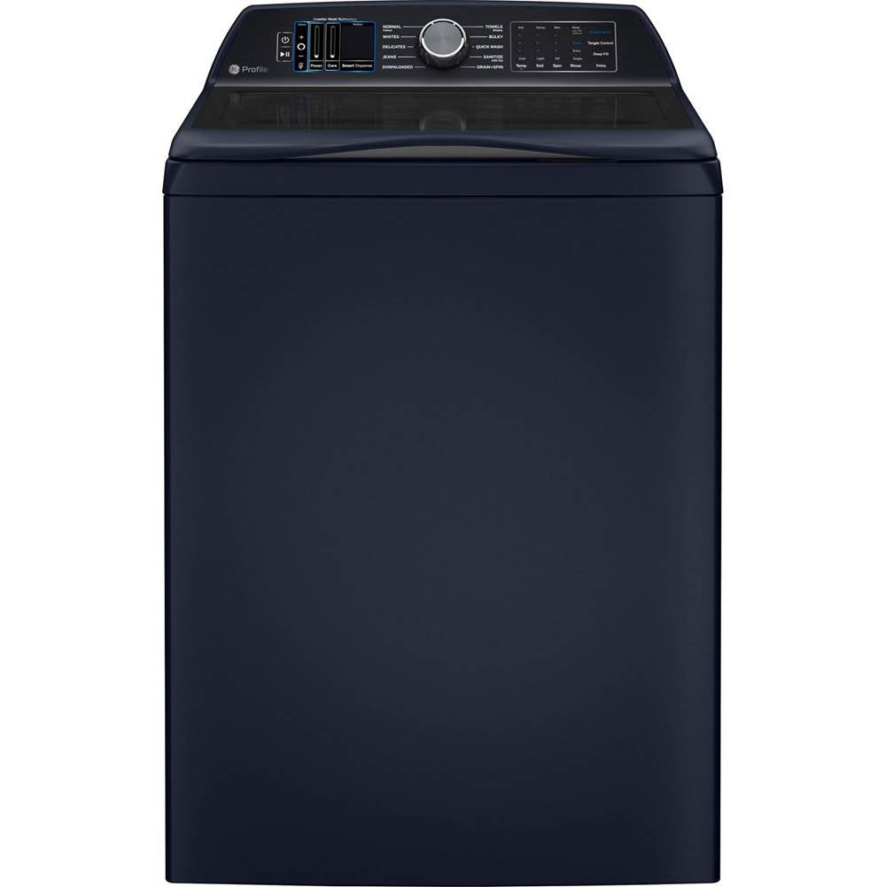 GE Profile Series - 5.4 Cu. Ft. Capacity Washer With Smarter Wash Technology And Flexdispense - Royal Sapphire