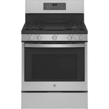 GE Profile Series - Smart 30'' Free-Standing Self Clean Gas Fingerprint Resistant Range With No Preheat Air Fry - Stainless Steel