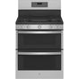 GE Profile Series - 30'' Free-Standing Gas Double Oven Convection Fingerprint Resistant Range With No Preheat Air Fry - Stainless Steel