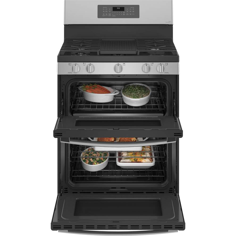 30'' Free-Standing Gas Double Oven Convection Fingerprint Resistant Range With No Preheat Air Fry