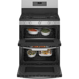 30'' Free-Standing Gas Double Oven Convection Fingerprint Resistant Range With No Preheat Air Fry
