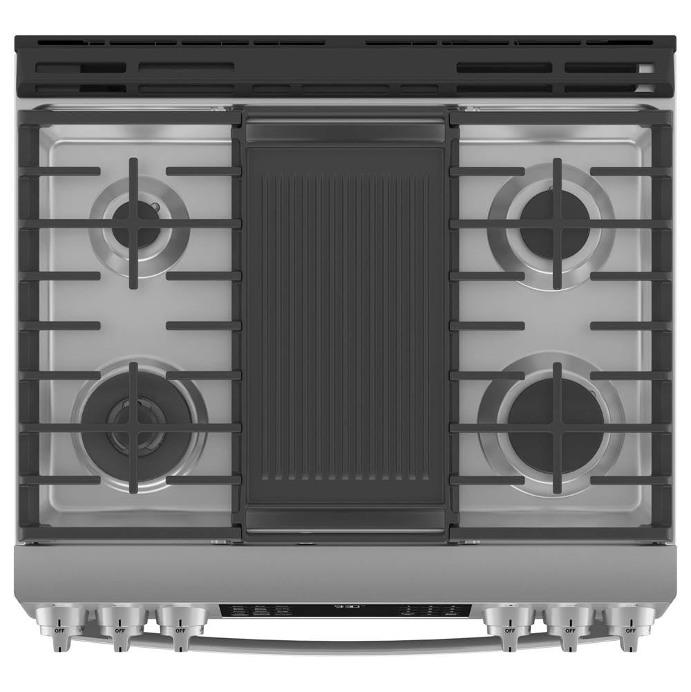 30'' Smart Slide-In Front-Control Gas Fingerprint Resistant Range With No Preheat Air Fry