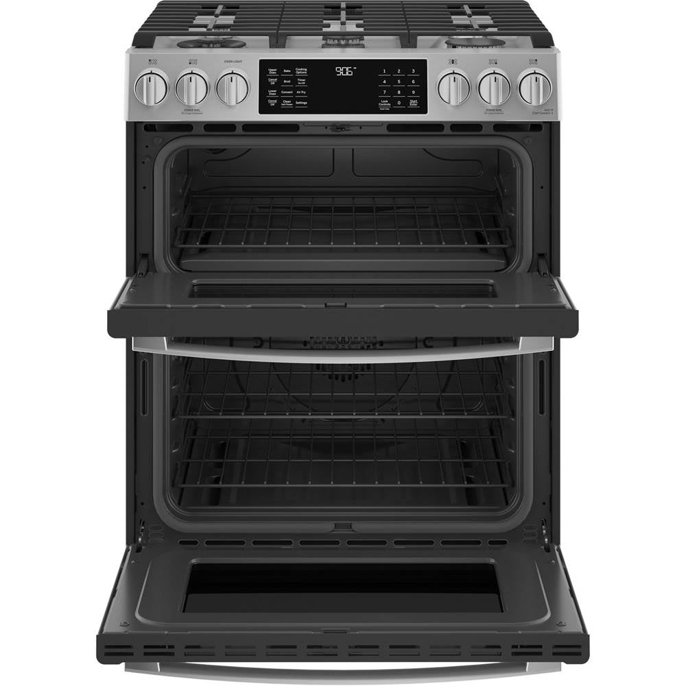 30'' Smart Slide-In Front-Control Gas Double Oven Convection Fingerprint Resistant Range