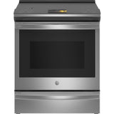 GE Profile Series - 30'' Smart Slide-In Front-Control Induction Fingerprint Resistant Range With In Oven Camera - Stainless Steel
