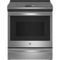 GE Profile Series - 30'' Smart Slide-In Front-Control Induction Fingerprint Resistant Range With In Oven Camera - Stainless Steel