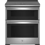 GE Profile Series - 30'' Smart Slide-In Electric Double Oven Convection Fingerprint Resistant Range - Stainless Steel