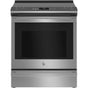 GE Profile Series - 30'' Smart Slide-In Electric Convection Fingerprint Resistant Range With No Preheat Air Fry - Stainless Steel