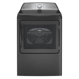 GE Profile Series - 7.4 cu. ft. Capacity aluminized alloy drum Electric Dryer with Sanitize Cycle and Sensor Dry - Diamond Gray