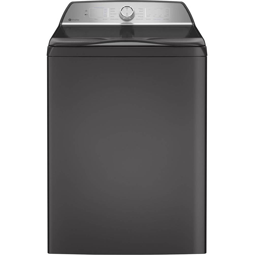 GE Profile Series - 4.9 cu. ft. Capacity Washer with Smarter Wash Technology and FlexDispense - Diamond Gray