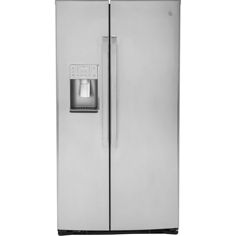 GE Profile Series - Series 21.9 Cu. Ft. Counter-Depth Side-By-Side Refrigerator - Stainless Steel