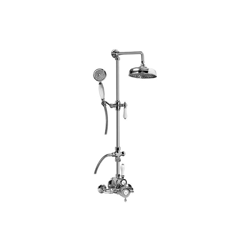 Graff - Adley Exposed Thermostatic Shower System w/Handshower (Rough and Trim) - Architectural White