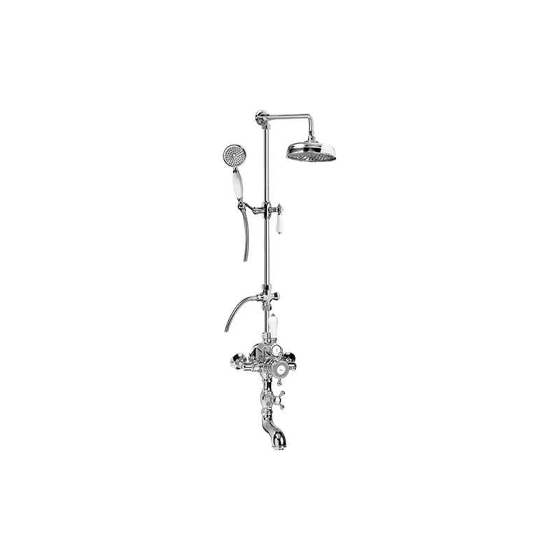 Graff - Adley Exposed Thermostatic Tub and Shower System w/Handshower (Rough and Trim) - Architectural White