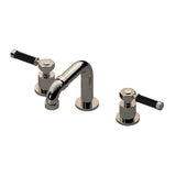 Graff - Vintage Widespread Lavatory Faucet - Polished Nickel with Black Accents
