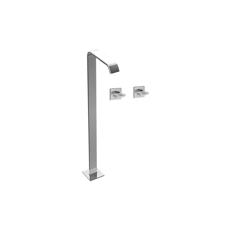 Graff - Targa Floor-Mounted Vessel Filler with Deck-Mounted Handles (Rough and Trim) - Architectural White