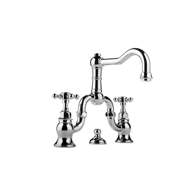 Graff - Adley Widespread Bridge Lavatory Faucet - 24K Brushed Gold Plated