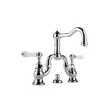 Graff - Adley Widespread Bridge Lavatory Faucet - 24K Brushed Gold Plated