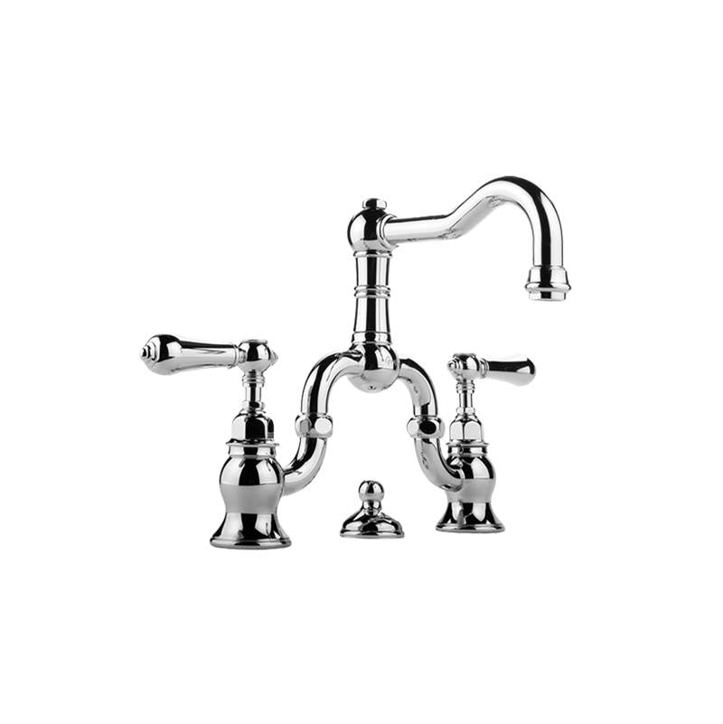 Graff - Adley Widespread Bridge Lavatory Faucet - 24K Brushed Gold Plated