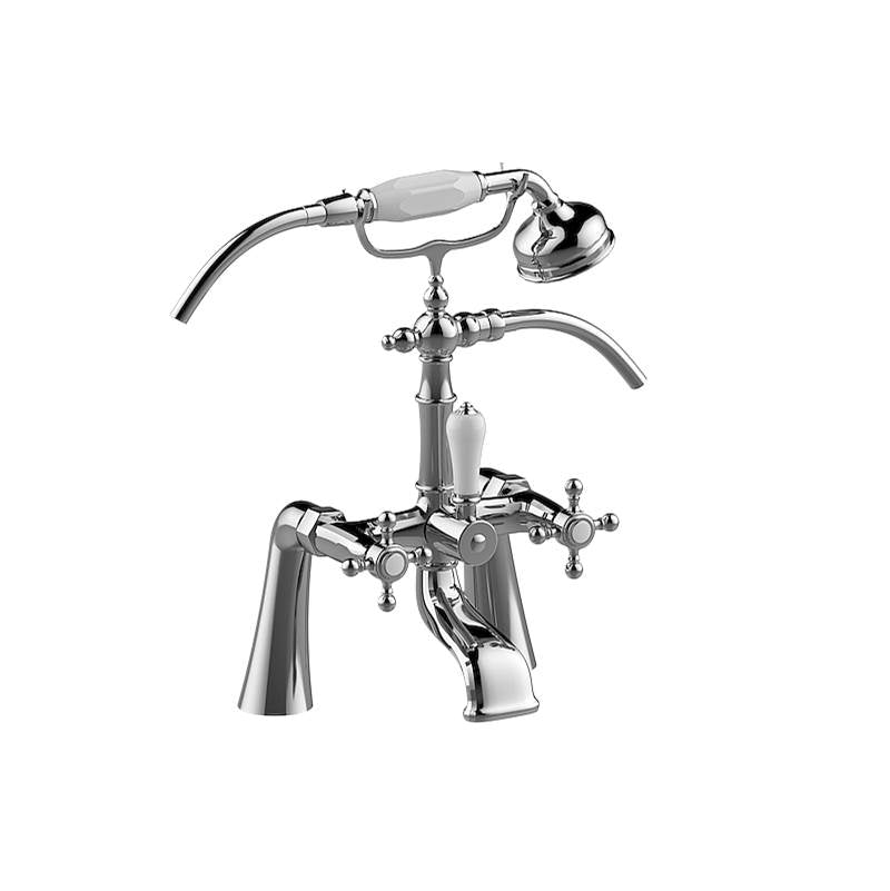 Graff - Adley Exposed Deck-Mounted Tub Filler w/Handshower Set - Architectural White